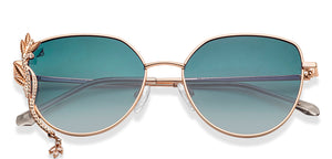 Gold Cat Eye Full Rim Women Sunglasses by Vincent Chase Polarized-212913