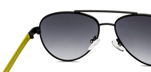 Black Aviator Full Rim Unisex Sunglasses by Vincent Chase-213205