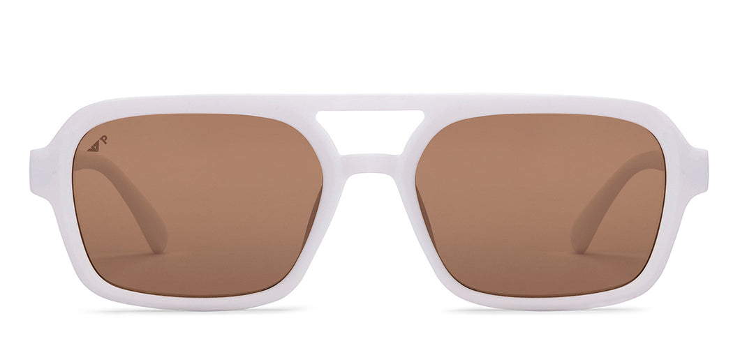 White Rectangle/ Square Full Rim Unisex Sunglasses by Vincent Chase Polarized-216978