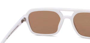 White Rectangle/ Square Full Rim Unisex Sunglasses by Vincent Chase Polarized-216978