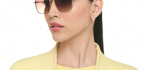 Gold Rectangle/ Square Full Rim Unisex Sunglasses by Vincent Chase-217144