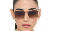 Load image into Gallery viewer, Gold Rectangle/ Square Full Rim Unisex Sunglasses by Vincent Chase-217144