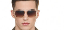 Load image into Gallery viewer, Gold Rectangle/ Square Full Rim Unisex Sunglasses by Vincent Chase-217144