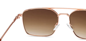 Gold Rectangle/ Square Full Rim Unisex Sunglasses by Vincent Chase-217144