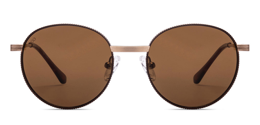 Brown Round Full Rim Unisex Sunglasses by Vincent Chase-217147