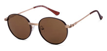 Load image into Gallery viewer, Brown Round Full Rim Unisex Sunglasses by Vincent Chase-217147