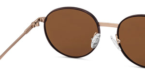 Brown Round Full Rim Unisex Sunglasses by Vincent Chase-217147