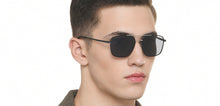 Load image into Gallery viewer, Black Rectangle Full Rim Unisex Sunglasses by Vincent Chase-217151
