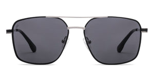 Black Rectangle Full Rim Unisex Sunglasses by Vincent Chase-217151
