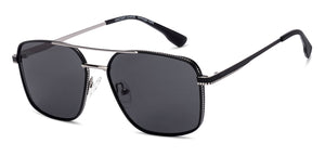 Black Rectangle Full Rim Unisex Sunglasses by Vincent Chase-217151