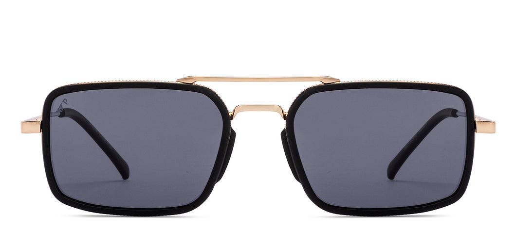 Black Rectangle/ Square Full Rim Unisex Sunglasses by Vincent Chase Polarized-217155