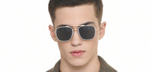 Load image into Gallery viewer, Gold Rectangle Full Rim Unisex Sunglasses by Vincent Chase Polarized-217158