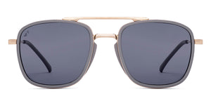 Gold Rectangle Full Rim Unisex Sunglasses by Vincent Chase Polarized-217158