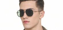 Load image into Gallery viewer, Green Geometric Full Rim Unisex Sunglasses by Vincent Chase Polarized-217159