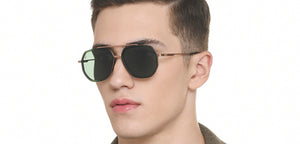 Green Geometric Full Rim Unisex Sunglasses by Vincent Chase Polarized-217159
