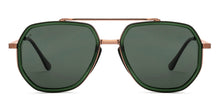 Load image into Gallery viewer, Green Geometric Full Rim Unisex Sunglasses by Vincent Chase Polarized-217159