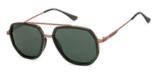 Load image into Gallery viewer, Green Geometric Full Rim Unisex Sunglasses by Vincent Chase Polarized-217159