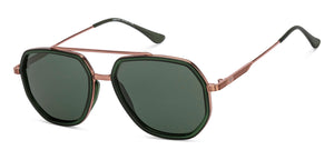 Green Geometric Full Rim Unisex Sunglasses by Vincent Chase Polarized-217159