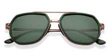 Load image into Gallery viewer, Green Geometric Full Rim Unisex Sunglasses by Vincent Chase Polarized-217159