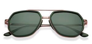 Green Geometric Full Rim Unisex Sunglasses by Vincent Chase Polarized-217159