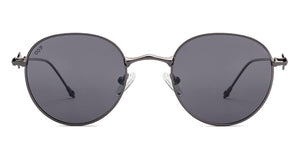Gunmetal Round Full Rim Unisex Sunglasses by Vincent Chase Polarized-221002