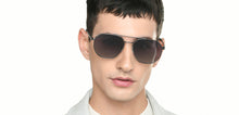 Load image into Gallery viewer, Gunmetal Geometric Full Rim Unisex Sunglasses by Vincent Chase Polarized-221004