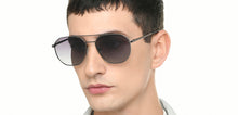 Load image into Gallery viewer, Gunmetal Geometric Full Rim Unisex Sunglasses by Vincent Chase Polarized-221004