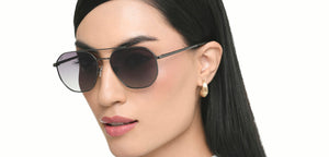 Gunmetal Geometric Full Rim Unisex Sunglasses by Vincent Chase Polarized-221004