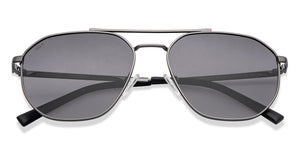 Gunmetal Geometric Full Rim Unisex Sunglasses by Vincent Chase Polarized-221004