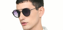 Load image into Gallery viewer, Black Round Full Rim Unisex Sunglasses by Vincent Chase Polarized-221018