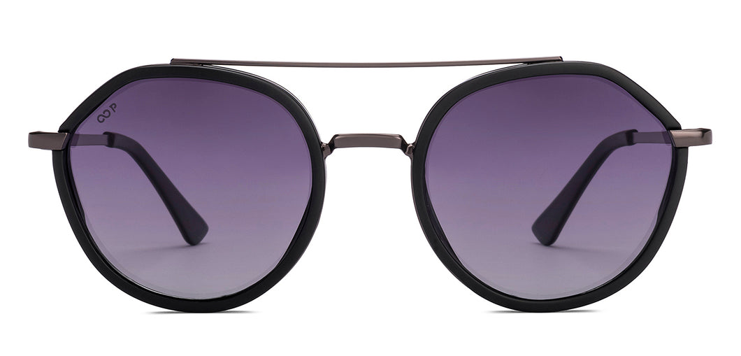 Black Round Full Rim Unisex Sunglasses by Vincent Chase Polarized-221018