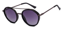 Load image into Gallery viewer, Black Round Full Rim Unisex Sunglasses by Vincent Chase Polarized-221018