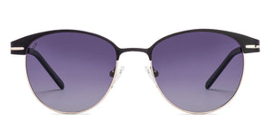 Black Clubmaster Full Rim Unisex Sunglasses by Vincent Chase Polarized-221020