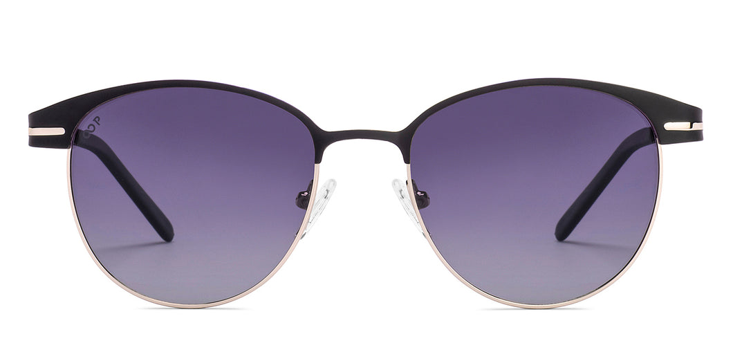 Black Clubmaster Full Rim Unisex Sunglasses by Vincent Chase Polarized-221020