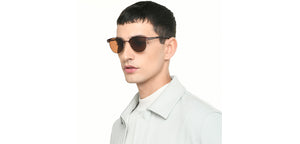 Black Clubmaster Full Rim Unisex Sunglasses by Vincent Chase Polarized-221021