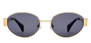Gold Round Full Rim Unisex Sunglasses by Vincent Chase Polarized-222291
