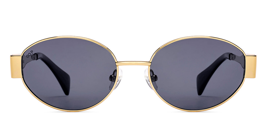 Gold Round Full Rim Unisex Sunglasses by Vincent Chase Polarized-222291