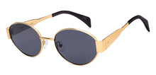 Load image into Gallery viewer, Gold Round Full Rim Unisex Sunglasses by Vincent Chase Polarized-222291