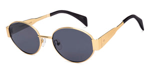 Gold Round Full Rim Unisex Sunglasses by Vincent Chase Polarized-222291