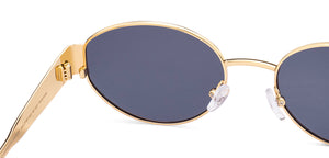 Gold Round Full Rim Unisex Sunglasses by Vincent Chase Polarized-222291