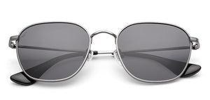 Silver Round Full Rim Unisex Sunglasses by Vincent Chase Polarized-235591