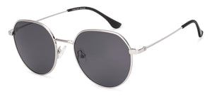 Silver Round Full Rim Unisex Sunglasses by Vincent Chase Polarized-237594