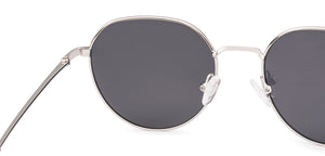 Silver Round Full Rim Unisex Sunglasses by Vincent Chase Polarized-237594