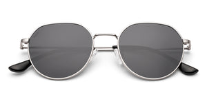 Silver Round Full Rim Unisex Sunglasses by Vincent Chase Polarized-237594