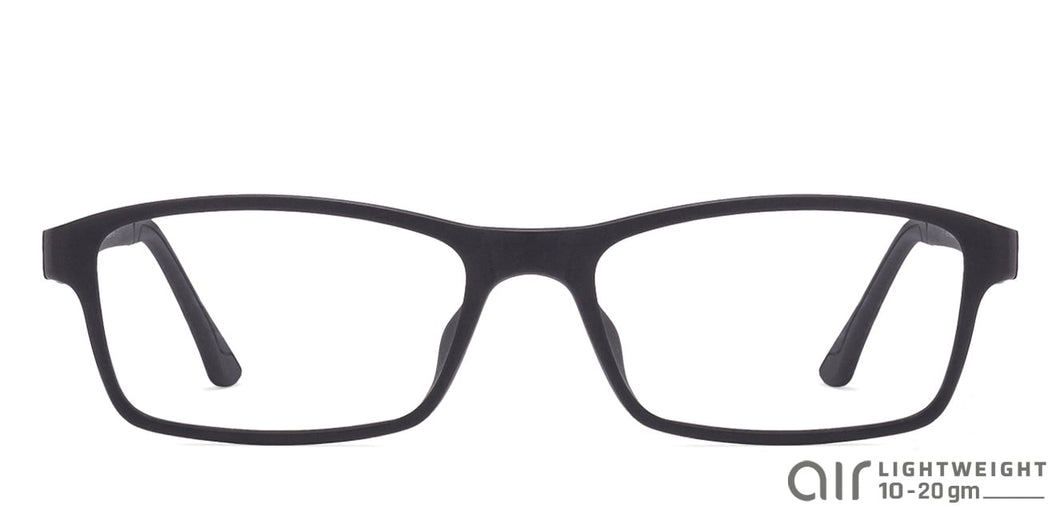 Black Rectangle Full Rim Unisex Eyeglasses by Lenskart Air Online-96620