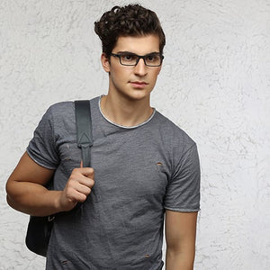 Black Rectangle Full Rim Unisex Eyeglasses by Lenskart Air Online-96620