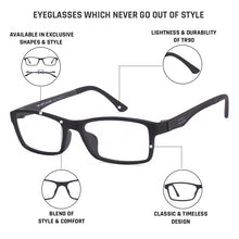 Load image into Gallery viewer, Black Rectangle Full Rim Unisex Eyeglasses by Lenskart Air Online-96620