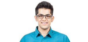 Black Rectangle Full Rim Unisex Eyeglasses by Lenskart Air Online-96620