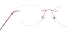 Load image into Gallery viewer, Rose Gold Cat Eye Rimless Women Eyeglasses by Vincent Chase-229631