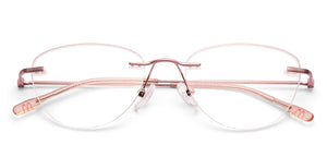 Rose Gold Cat Eye Rimless Women Eyeglasses by Vincent Chase-229631